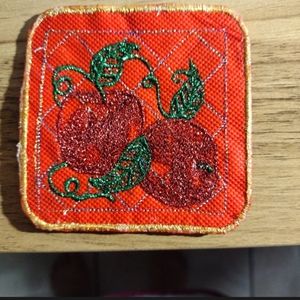 Apple Embroidery Coffee mug Mat